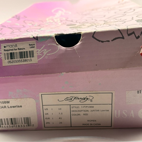 Ed Hardy Y2K women's tattoo slip-on "Love Eternal" rhinestones sneaker size 10 - Picture 6 of 6